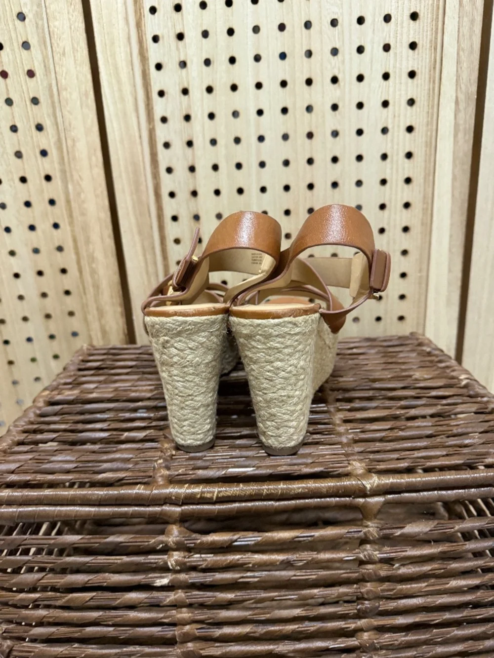 Michael Michael Kors Leather Espadrille Wedge Sandals 9.5 - Picture 7 of 11